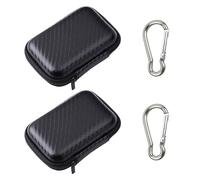 Boîte à Câbles Portable en 2 Parties Avec Mousqueton - Rangement Pour Câble de Charge, Étui Universel Stable, Petit Sac Pour Données (Noir)