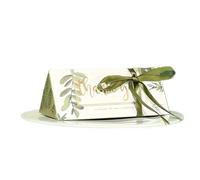 Boîte à cadeaux Lot de 10/20 boîtes à bonbons triangulaires à feuilles vertes, emballage for biscuits de mariage, avec ruban, décoration de fête d'anniversaire, fiançailles(20Pcs)