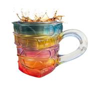 Boîte à café en forme de livre fabriquée en - 150 ml Peinture 3D colorée résistante à la chaleur pour les amateurs de livres, collection de tasses à café empilées de livres | pour lecteurs