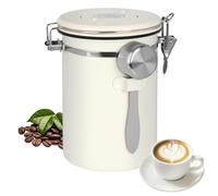 Boîte à Café Hermétique en acier Inoxydable, Acier Inox 1800 ml Capacité, Récipient avec Cadran de Date et Cuillère Doseuse Gratuite, Boite a Cafe en Hermétique avec Valve pour Café en Grains, thé