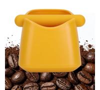 Boîte à café, poubelle à expresso de 4,9 pouces avec barre de frappe amovible résistante aux chutes et anti-glissement Espresso Knock Box pour marc de café(jaune)