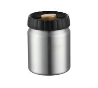 Boîte à café scellée sous vide en acier inoxydable 304 avec couvercle hermétique pour rangement des frais | Bocal à pompe manuelle pour cuisine, camping, voyage | Argenté, beige, marron (argenté)