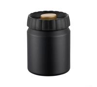 Boîte à café scellée sous vide en acier inoxydable 304 avec couvercle hermétique pour rangement des frais | Bocal à pompe manuelle pour cuisine, camping, voyage | Argenté, beige, marron (noir)