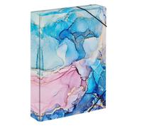Boîte à cahiers Baagl pour le cartable - Classeur A4 pour enfants avec élastique et rabats intérieurs - Classeur, boîte à cahiers avec élastique pour filles (Marble)
