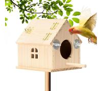 Boîte à calopsite, en bois avec perchoir, maison pour oiseaux de couplage pour perruches, pour cacatoès inséparables cône calopsite canari extérieur cour balcon jardin