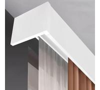 Boîte à cantonnière murale blanche de qualité supérieure avec double voie, support de tringle à rideau 3 en 1, séparateur de pièce en aluminium, 230 cm / 90.6in pour décoration d'intérieur élégante