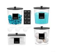 Boîte à Capsules Lessive 4 PET Couvercle pour bois Boîte à Capsules(black lid)