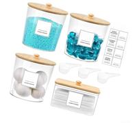 Boîte à Capsules Lessive 4 PET Couvercle pour bois Boîte à Capsules(wood color lid)