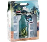 Boîte à carafe avec mélange pour rhum arrangé et 6 verres à shot Multi