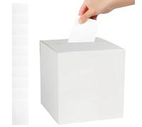 Boîte à Cartes, Boîte Cadeau de Mariage, 22 x 22 cm Boîte à Cartes de Vœux, Boîte à Billets Urne Mariage Carton pour Anniversaire, Remise de Diplôme, Fête Prénatale, Reuion Reception (Blanche)