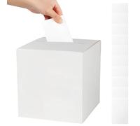 Boîte à Cartes, Boîte Cadeau de Mariage, 22 x 22 cm Boîte à Cartes de Vœux, Boîtes à Billets Urne Mariage Carton pour Anniversaire, Remise de Diplôme, Fête Prénatale, Reuion Reception (Blanche)