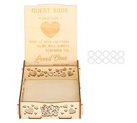 Boîte à Cartes de Mariage, 17 X 13,5 X 4,3 Cm en Bois pour Livre d'or, BoîTe à Message avec Signature en Forme de Cœur, Enveloppe pour Cartes Cadeaux pour Anniversaire, Fêtes d'anniversaire