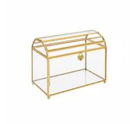 Boîte à Cartes de Mariage, Mariage en Bois Boîte à Enveloppe de Cartes | avec Cadenas et Fente, Urne Coffret Présentoir en Verre Transparent, pour Mariage Réception Jubilé Anniversaire
