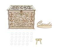 Boîte à Cartes de Mariage, Urne Mariage avec Serrure Boîtes à Cadeaux Urne Boîte à Cartes de Mariage en Bois pour Fête, Anniversaire