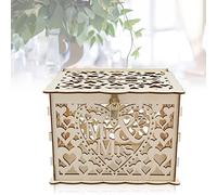Boîte à Cartes de Mariage Vintage avec Clés pour Célébrations Rustiques, Boîte-cadeau en Bois Durable pour Bricolage