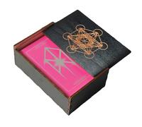 Boîte à cartes de tarot en bois - Boîte à cartes de tarot, étui et étui pour cartes de tarot | Organisateur de tarot en bois, petit étui vintage pour bijoux en bois c