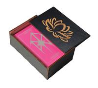 Boîte à cartes de tarot en bois - étui à cartes en bois fait à la main, boîte multi-usage avec couvercle coulissant, organisateur de souvenirs de bijoux, support décoratif de collectionneur