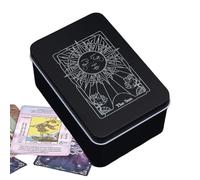 Boîte À Cartes De Tarot - Étui De Rangement En Fer 5x3,35x2,36 Pouces | Organisateur De Jeu De Tarot En Métal Pour Cartes De Taille Poker | Support Compact Robuste Pour Jeux De Table, Affichage De Cad