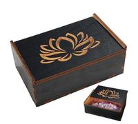 Boîte à cartes en bois avec couvercle coulissant, multifonction | Mallette de rangement pour cartes de tarot, cristaux, minéraux, schm