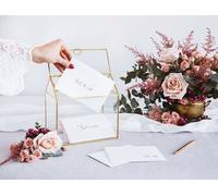 Boîte à cartes Mariage 21cm verre transparent / or