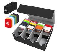 Boîte à Cartes pour Plus de 2800+ Cartes, Boîtes de Rangement pour Cartes à Collectionner Avec 24 Séparateurs, Boîtes Magnétiques de Qualité Supérieure, pour Cartes TCG Magic the Gathering (Noir Gris)