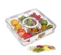 Boîte à casse-croûte - Silicone PP PET d'une capacité de 5,5 L | Conteneur de stockage alimentaire divisé avec couvercle scellé et plateaux intérieurs amovibles | Organiseur de collations portable