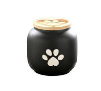 Boîte à cendres en céramique pour animaux domestiques de 180/500 ml, jolie urne cinéraire pour cendres de chiens et chats en différentes couleurs (-Black-500 ml)