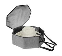 Boîte à chapeau pliable, 43,2 x 17,8 cm, avec poignées, bandoulière - Boîte de rangement avec couvercle anti-poussière en carton - Boîtes de rangement pour chapeaux de cowboy pour voyage dans le