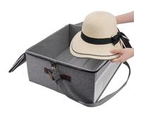 Boîte à chapeaux de voyage - Grande capacité - Sac de transport - Sac de rangement portable avec couvercle - Pour petite amie, sœur, fille