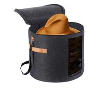 Boîte À Chapeaux - Organisateur De Chapeaux De Voyage Pliable, Grandes Boîtes À Chapeaux Rondes, Conteneur De Chapeaux Portable | Boîte À Chapeaux De Voyage En Feutre Avec Couvercle Translucide