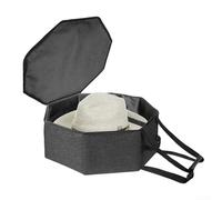 Boîte à chapeaux pliable pour le voyage et le rangement avec couvercle anti-poussière et bandoulière, pour l'organisation du placard et les chapeaux de cowboy (gris-2)