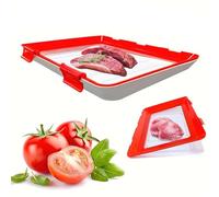 Boite a Charcuterie pour Frigo,Plateaux de Conservation sous Vide avec Film élastique,Boite a Jambon,pour Refrigerateur avec Couvercle,pour Conserver la Charcuterie,le Fromage,Jambon,et Plus (1PCS)