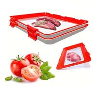 Boite a Charcuterie pour Frigo,Plateaux de Conservation sous Vide avec Film élastique,Boite a Jambon,pour Refrigerateur avec Couvercle,pour Conserver la Charcuterie,le Fromage,Jambon,et Plus (2PCS)