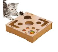 Boîte à chat à ongles pour chats | Table d'enrichissement en bois - Boîte à ongles pour chats avec boule hochet | pour animaux domestiques chiot lapin jeu maison chien d'intérieur