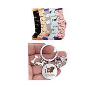 Boîte à chaussettes et porte-clés à breloques en forme de teckel. Cadeau pour amoureux des chiens saucisses. Cadeau pour promeneur de chien. Taille 37-40