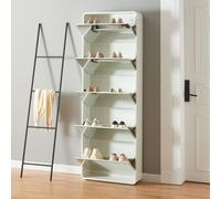 Boite à chaussures 'Aure' avec 5 abattants pour 10 paires de chaussures 180 x 63 x 20 cm Blanc