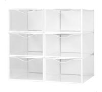 Boîte à chaussures empilable Max Home Blanc 6 pièces polypropylène ABS 23 x 14,5 x 33,5 cm