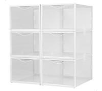 Boîte à chaussures empilable Max Home Blanc 6 Unités polypropylène ABS 25 x 1