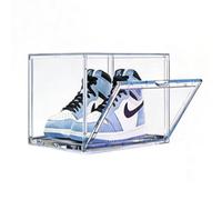 Boîte à Chaussures en Acrylique, Transparente et empilable, avec Porte magnétique adaptée pour Sac à Main, Chaussure, poupée d'action, Jouet, Collection de modèles (1pcs, 36x27x22cm/14.2x10.6x8.6in)