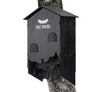 Boîte à chauves-souris en bois à accrocher au mur | Abri de caméra mural | pour décoration d'Halloween, extérieur, jardin et arbre