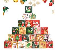 Boîte à chiffres de Noël en carton pour - Compte à rebours de Noël 24 jours - À remplir soi-même - Figurine décorative pour bureau, , filles, frères et sœurs, amis