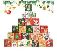 Boîte à chiffres de Noël en carton pour enfants, compte à rebours de Noël 24 jours, vides, à remplir soi-même, figurine décorative pour bureau, enfants, filles, frères et sœurs, amis