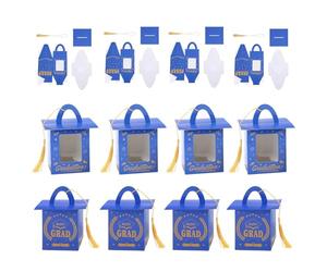 Boîte à chocolat pour chapeau de diplôme | 12 pièces Happy Graduation Boîte à friandises avec pompon, boîte à chocolat de fête de diplôme avec fenêtre transparente - Pour étudiants, notes de classe
