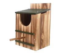Boîte à chouettes - 37 x 31 x 22 cm - Abri en bois carbonisé imperméable et confortable pour extérieur, abri en bois carbonisé pour écureuils, oiseaux, pigeons, jardin, fenêtre, maison, porche