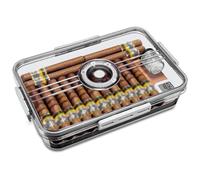 Boite a Cigare Boîte à cigares scellée Portable, cave à cigares, étagère en bois de cèdre multifonction avec hygromètre, capacité en matériau PP 100 pièces CLA-23B0001a Portable Cave(Petit)