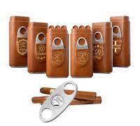 Boîte à cigares personnalisée, cadeau pour la fête des pères, boîte à cigares individuelle avec cutter, excellent cadeau pour papa, petit ami, mari, grand-père, témoin, marié (marron A)