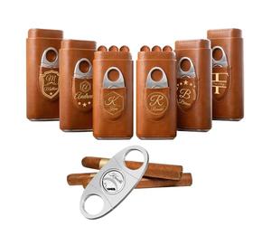 Boîte à cigares personnalisée, cadeau pour la fête des pères, boîte à cigares individuelle avec cutter, excellent cadeau pour papa, petit ami, mari, grand-père, témoin, marié (marron A)