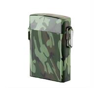 Boîte à cigarettes avec briquet, boîte à cigarettes rechargeable par USB, 16 cigarettes épaisses avec lanière étanche, résistante à l'humidité, cadeau pour hommes/papas,Green