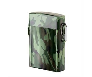 Boîte à cigarettes avec briquet, boîte à cigarettes rechargeable par USB, 16 cigarettes épaisses avec lanière étanche, résistante à l'humidité, cadeau pour hommes/papas,Green