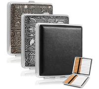 Boîte à cigarettes, boîte à cigarettes en métal, lot de 3 boîtes à cigarettes, pouvant contenir 20 cigarettes,boîte à cigarettes en acier inoxydable, idéale pour les poches de pantalons et de chemises